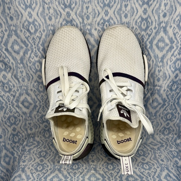 Adidas White and Purple NMD Sneakers - Picture 5 of 7